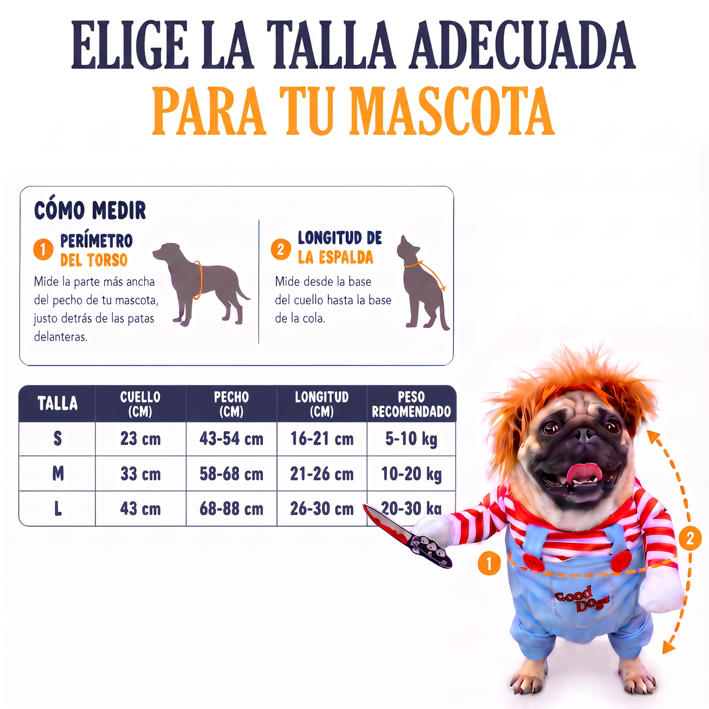 Disfraz Muñeco Asesino para Mascotas