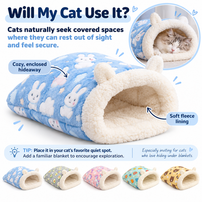 Cozy Sleeping Bag for Cats & Small Dogs