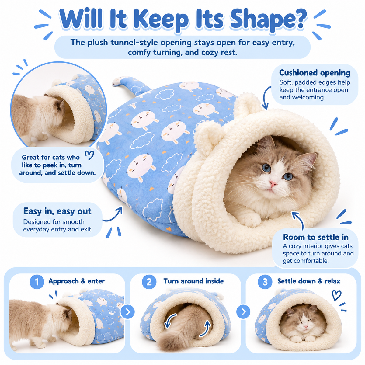 Cozy Sleeping Bag for Cats & Small Dogs